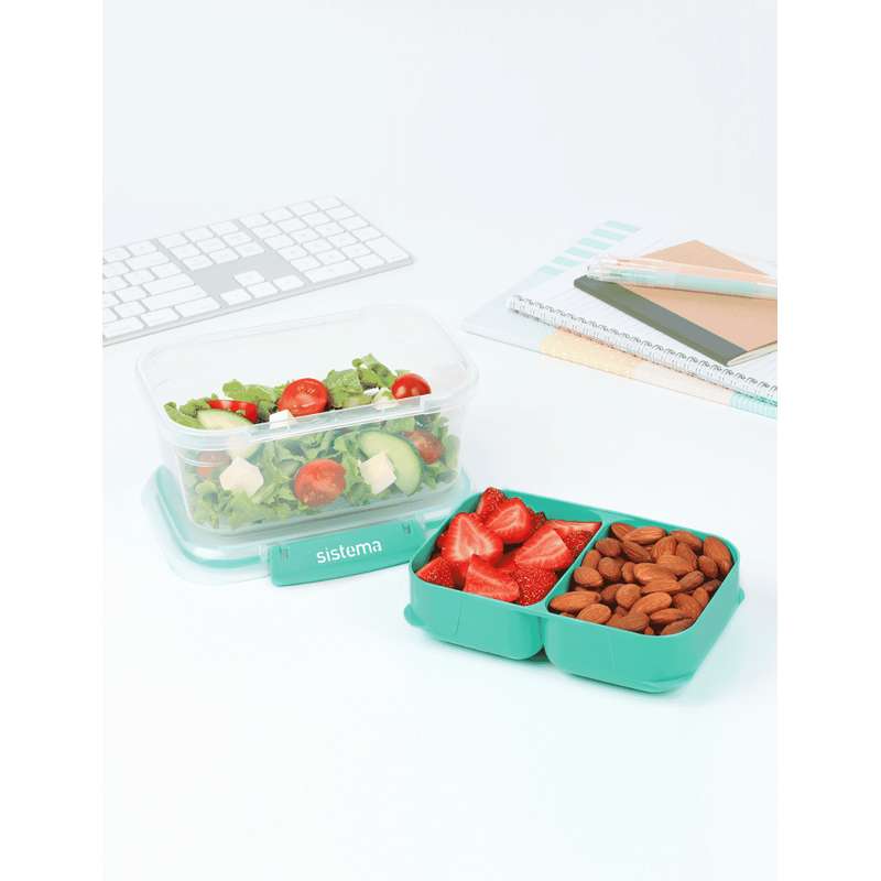 Sistema Rectangle Stax To Go - 1L - Minty Teal