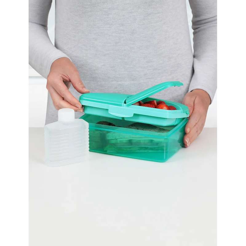 Sistema Madkasse m. Drikkedunk/Køleelement - Slimline Quaddie - 1.5L - Minty Teal