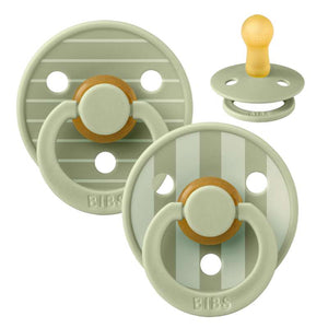 BIBS Rund Colour Sut - 2-Pak - Str. 2 - Naturgummi - Pin Studio - Sage/Sage