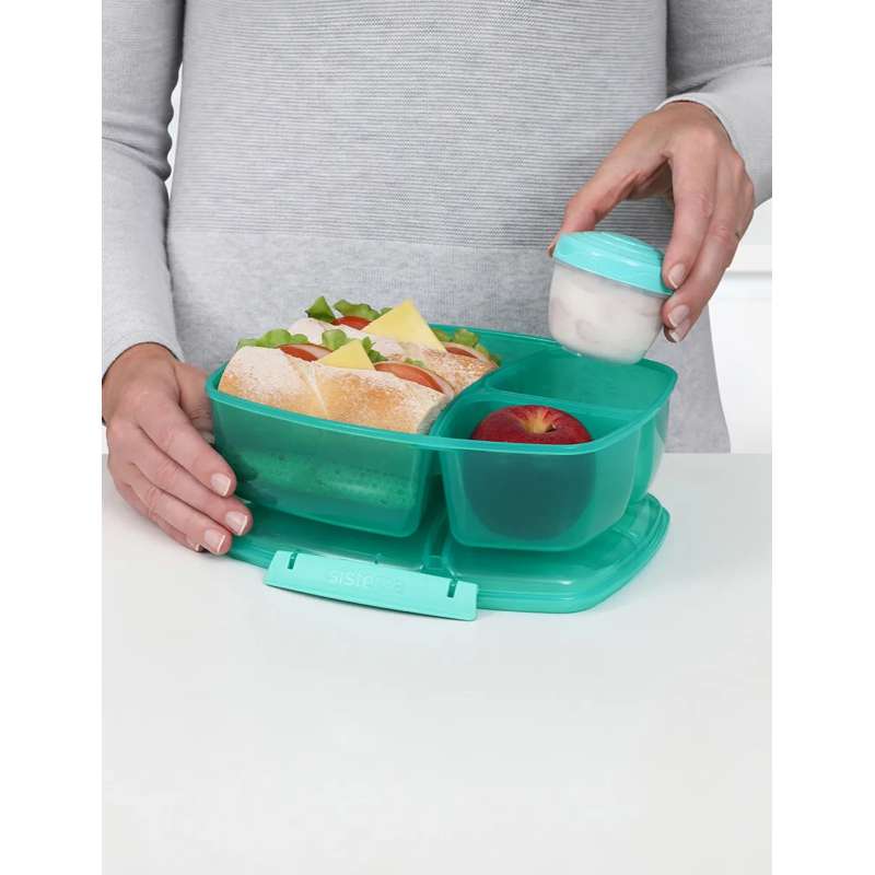 Sistema Madkasse - Tripple Split Lunch - 2L - Minty Teal
