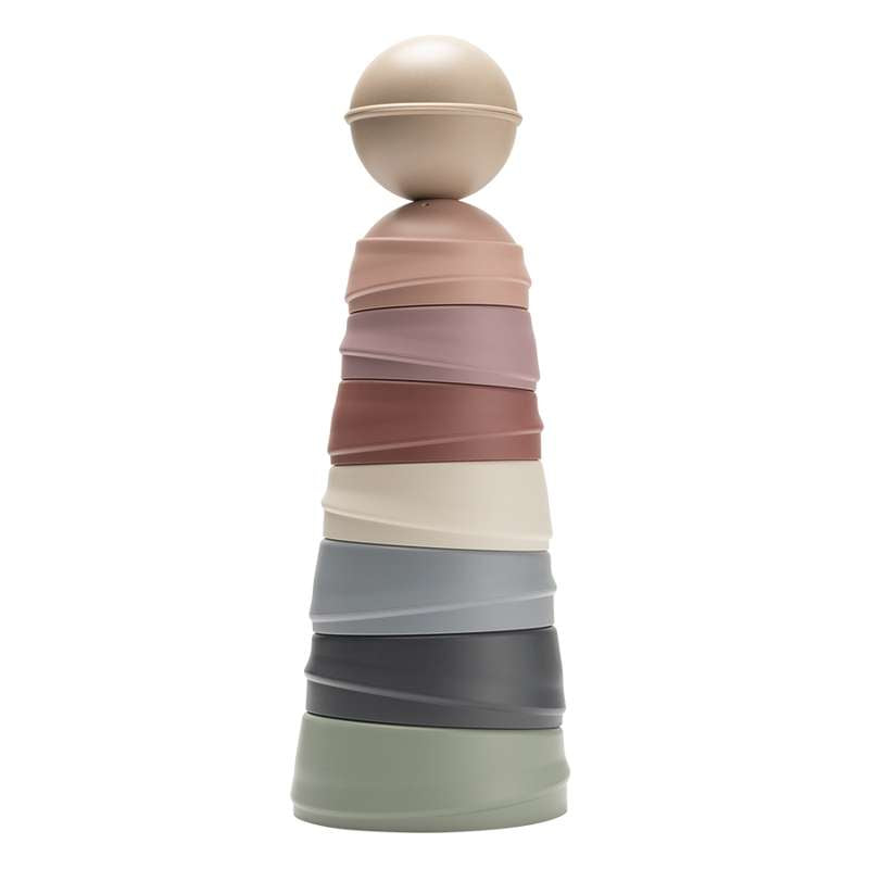 BIBS Play - Wobbly Tower - Tumletårn - Pastel Rainbow