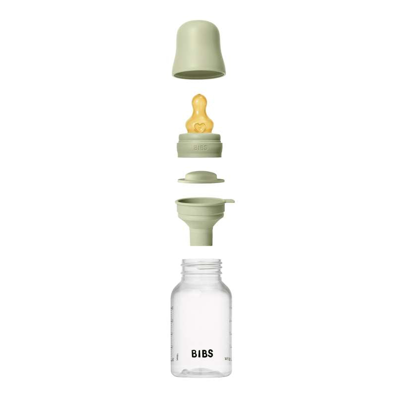 BIBS Bottle - Sutteflaskesæt - Plastik - Latex/Slow Flow/Rund - 150 ml. - Sage
