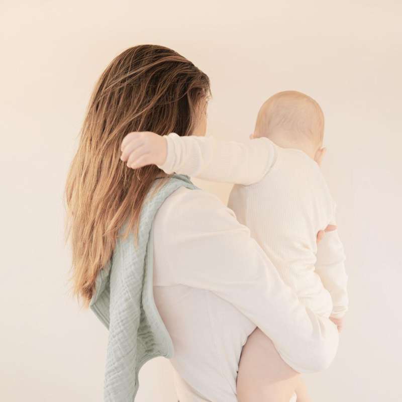 Leander Pusleunderlag til Matty og Matty Mini - Muslin - 2-pak - Pearl Grey/Sage Green