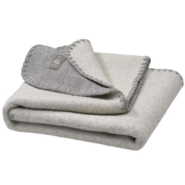 Disana Dobbeltsidet Babytæppe - Merinould - 80x100 cm. - Grey/Natural