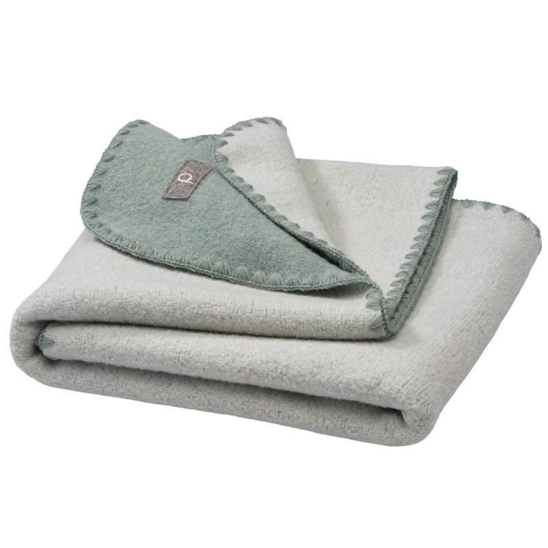 Disana Dobbeltsidet Babytæppe - Merinould - 80x100 cm. - Jade/Natural