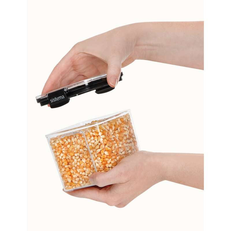 Sistema Madopbevaring - Tritan Ultra - Square - 700ml - Sort