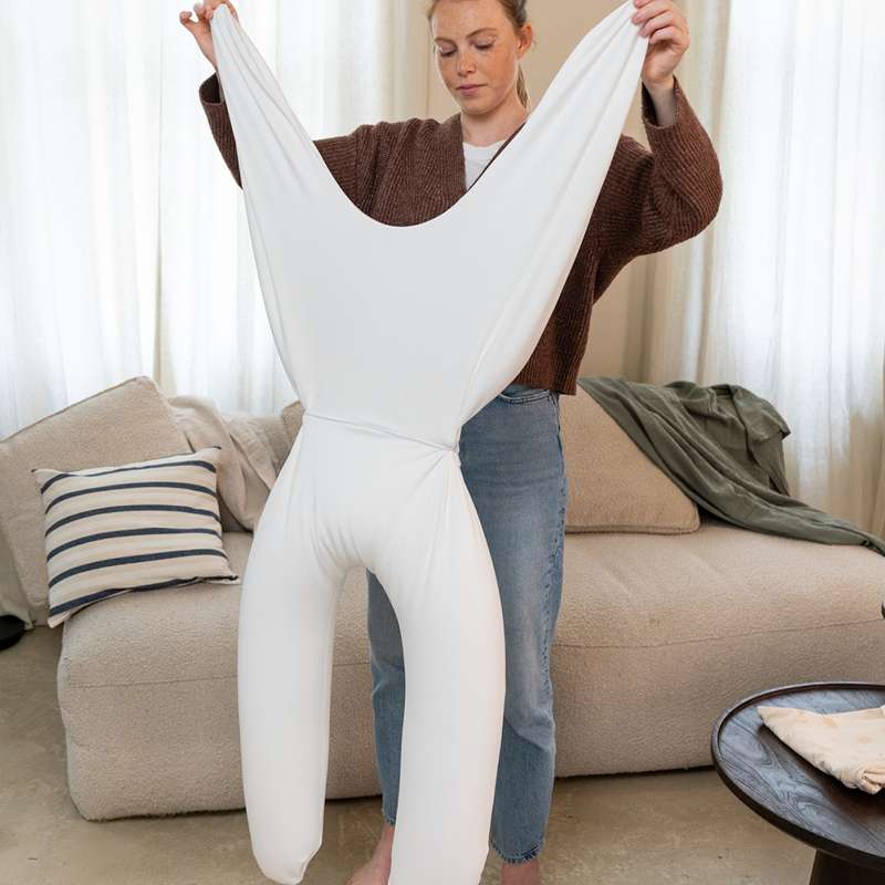 Doomoo 2-i-1 Amme-/Graviditetspude - Quilt Creme Blomst