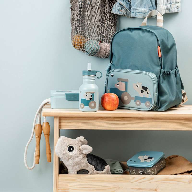 Done by Deer Drikkeflaske - Rustfrit Stål - 350ml - Tiny Farm - Blå