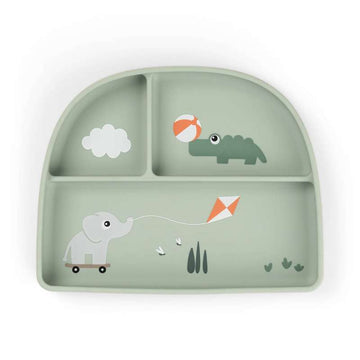 Done By Deer Stick & Stay Ruminddelt Tallerken - Playground - Grøn