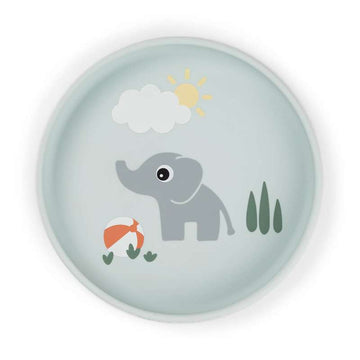 Done by Deer Stick & Stay Tallerken - Silikone - Playground - Blå