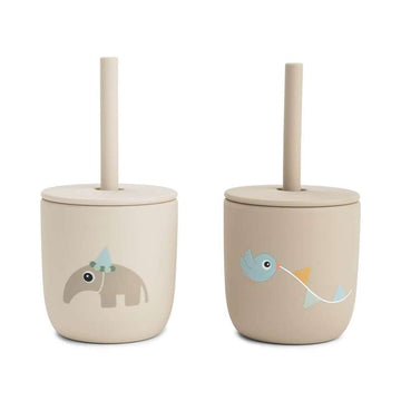 Done by Deer Sugerørskop - Silikone - 2 stk. - Celebration - Sand