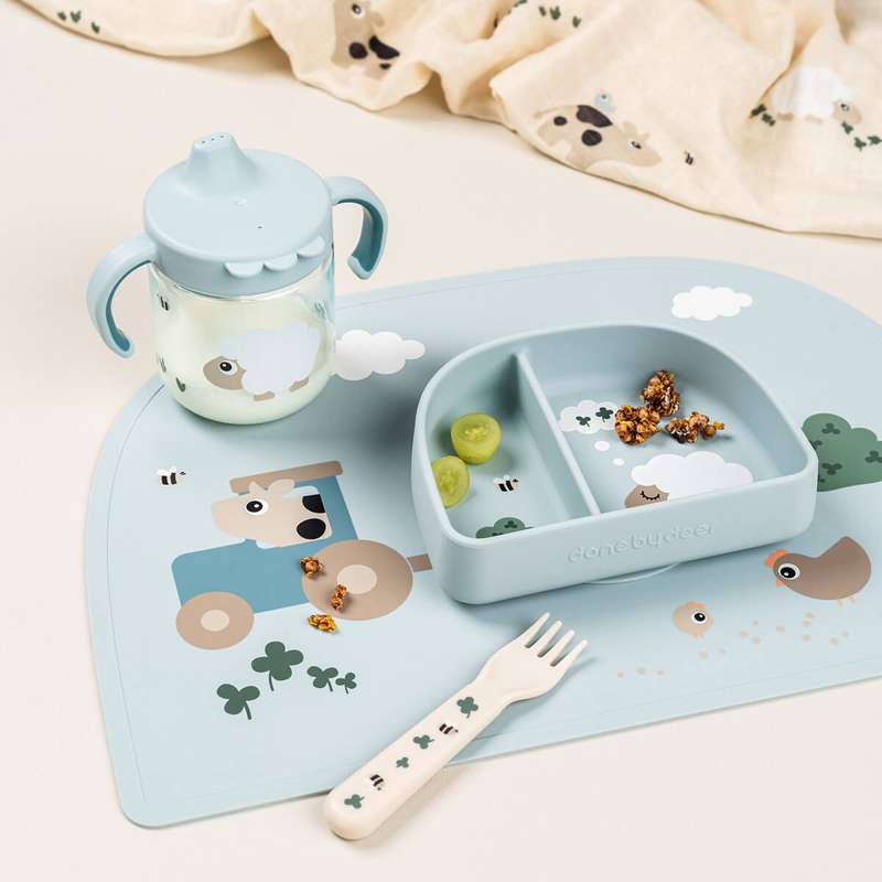 Done by Deer Læringstudkop m. Håndtag - Tiny Farm - Blå