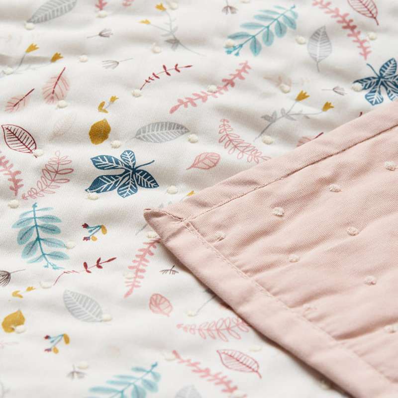 Cam Cam Copenhagen Quilted Babytæppe - OCS - Pressed Leaves Rose