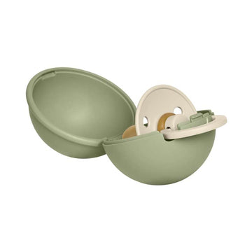 BIBS Rund Colour Sut - Str. 2 - Naturgummi - m. Pacifier Case Mini - Ivory/Sage