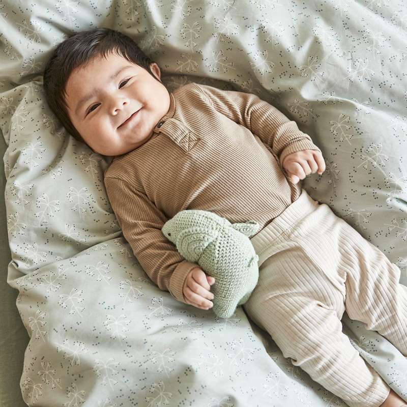 Leander Sengetøj - Baby - Meadow - Økologisk - Sage Green