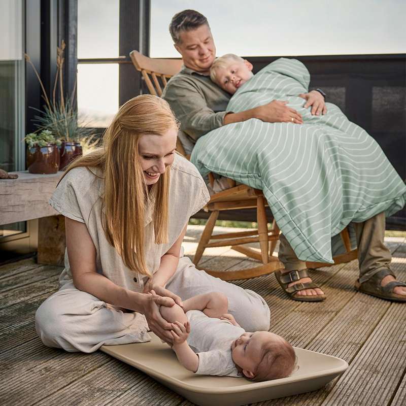 Leander Sengetøj - Junior - Woodland - Økologisk - Sage Green