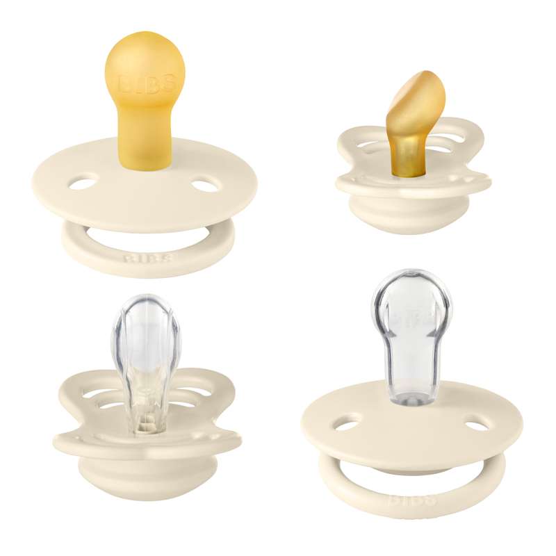 BIBS Try-It Collection - 4 Forskellige Sutter - Str. 2 - Ivory