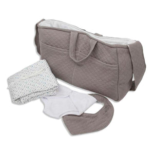 Memories by Así Dukketilbehør - 43-46 cm. - Pusletaske til Dukke - m. Indhold - Grå