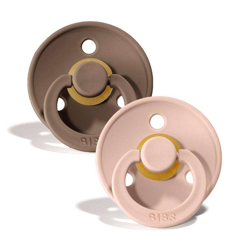 BIBS Rund Colour Sut - 2-Pak - Str. 2 - Naturgummi - Dark Oak/Blush