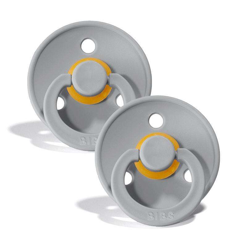 BIBS Rund Colour Sut - 2-Pak - Str. 1 - Naturgummi - Cloud/Cloud