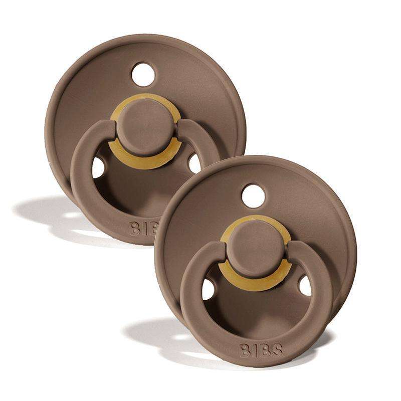 BIBS Rund Colour Sut - 2-Pak - Str. 2 - Naturgummi - Dark Oak/Dark Oak