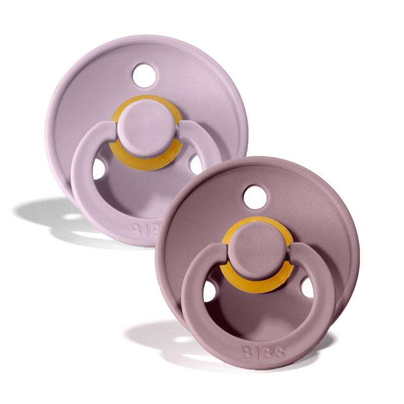 BIBS Rund Colour Sut - 2-Pak - Str. 1 - Naturgummi - Dusky Lilac/Heather