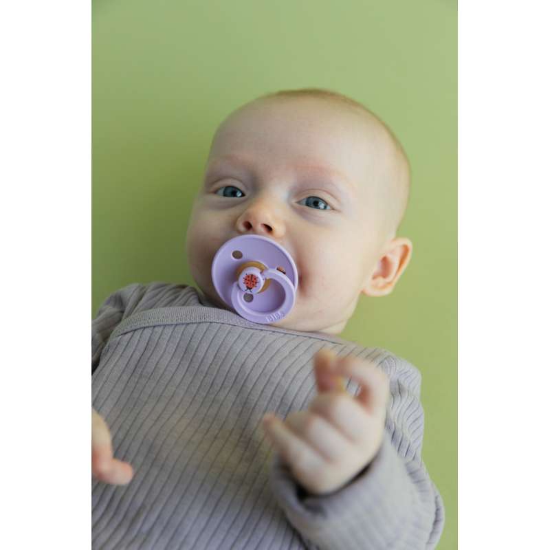 BIBS Rund Colour Sut - Str. 2 - Naturgummi - Ladybug Studio - Violet Sky