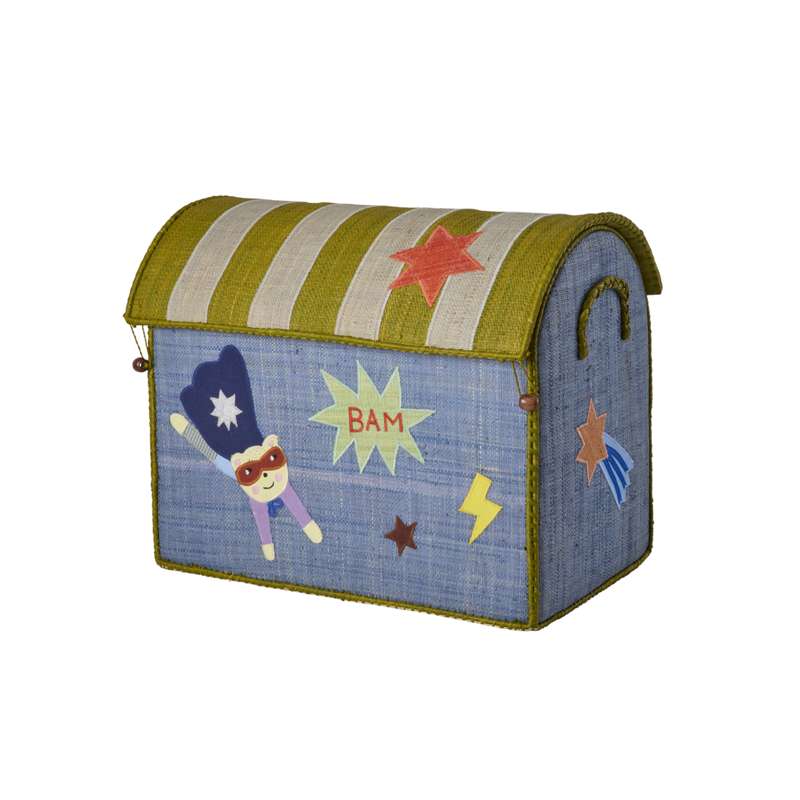 RICE Raffia Opbevaringshus - Hero - Blue - Mellem