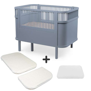 Sebra Sengen - Klassisk - Baby & Jr. - Forest Lake Blue - Bundle 1
