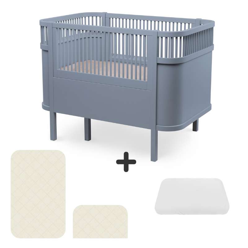 Sebra Sengen - Klassisk - Baby & Jr. - Forest Lake Blue - Bundle 2