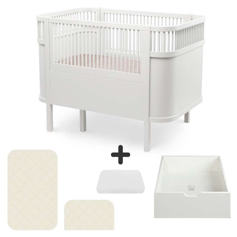 Sebra Sengen - Klassisk - Baby & Jr. - Classic White - Bundle 4