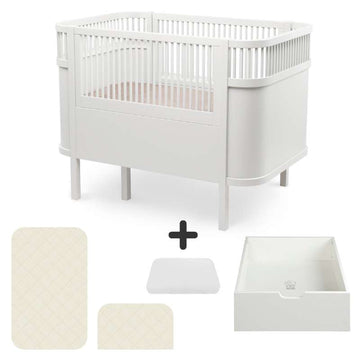 Sebra Sengen - Klassisk - Baby & Jr. - Classic White - Bundle 4