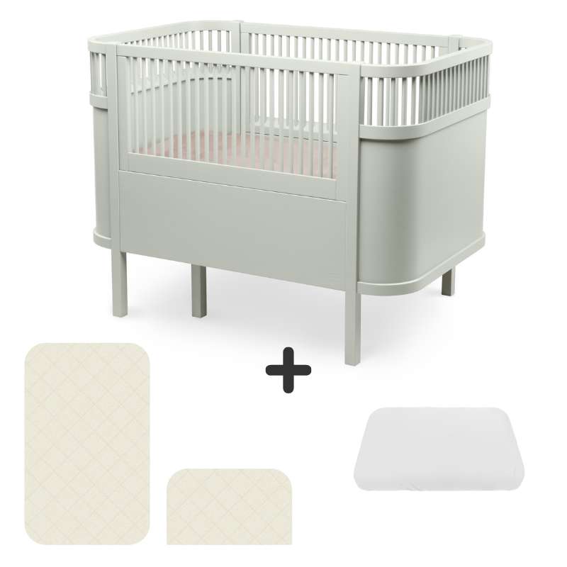 Sebra Sengen - Klassisk - Baby & Jr. - Mist Green - Bundle 2