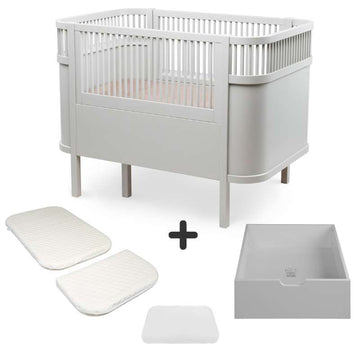 Sebra Sengen - Klassisk - Baby & Jr. - Stone Grey - Bundle 3