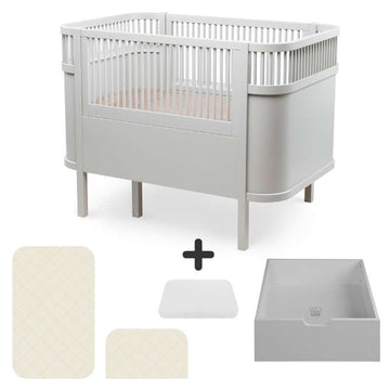 Sebra Sengen - Klassisk - Baby & Jr. - Stone Grey - Bundle 4