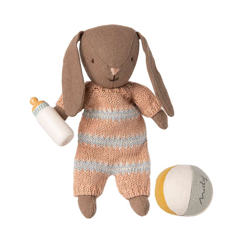 Maileg Kanin Sæt - Micro - Brun - Støvet Rosa