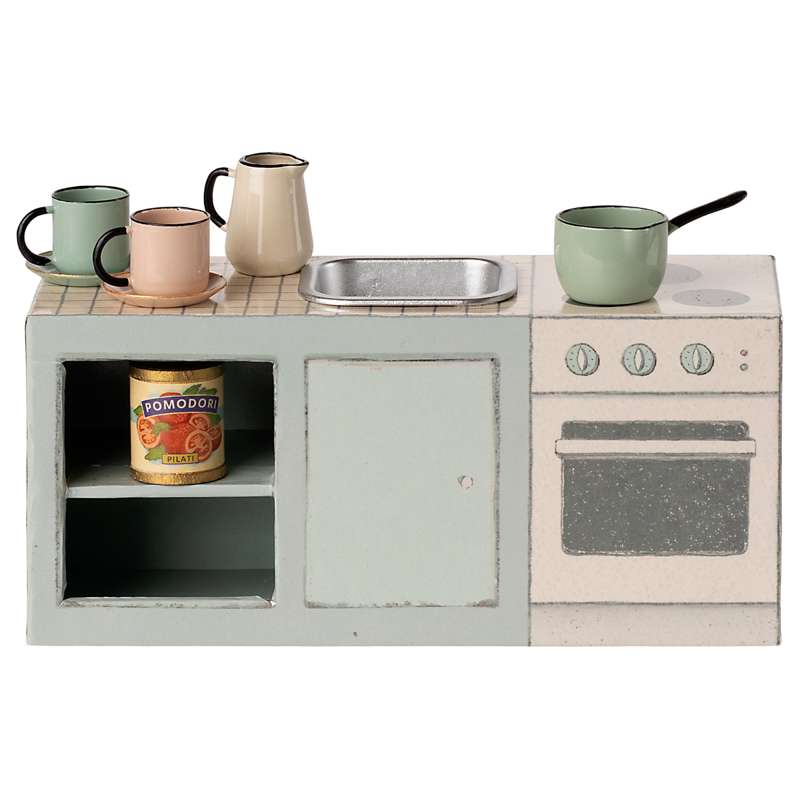 Maileg Køkkenbord m. Tilbehør - Mus