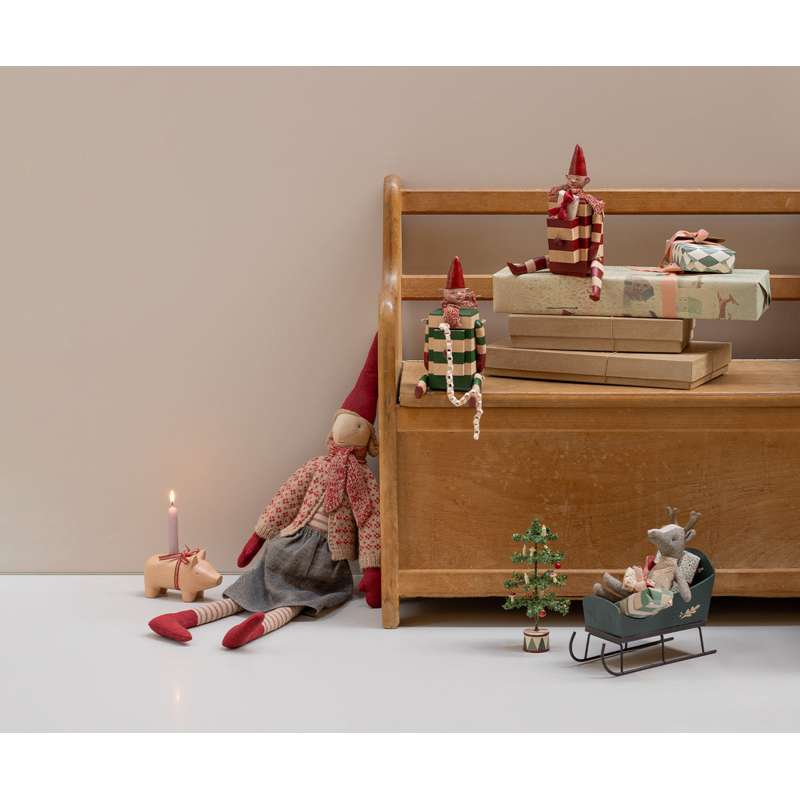 Maileg Nisse - Str. 4 - Pige - Nederdel og Cardigan