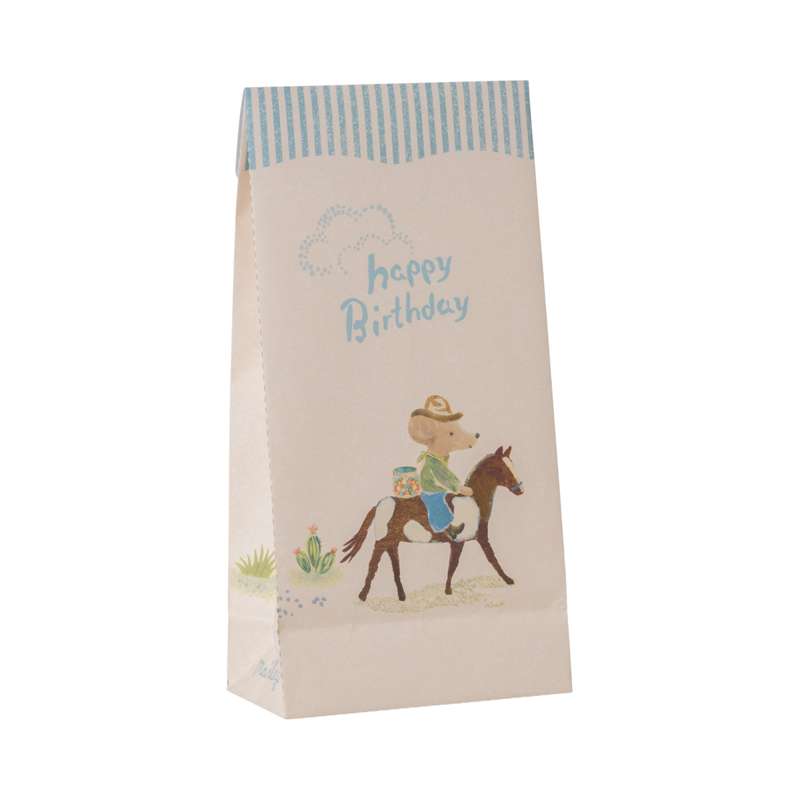 Maileg Papirspose - Happy Birthday - Cowboy - 12 Stk.