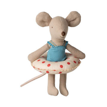 Maileg Strandmus Med Badering - Lillesøster - Røde Prikker