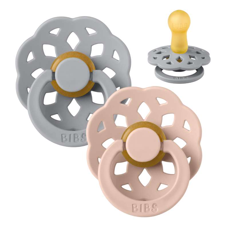 BIBS Boheme Sut - 2-Pak - Str. 2 - Naturgummi - Cloud/Blush