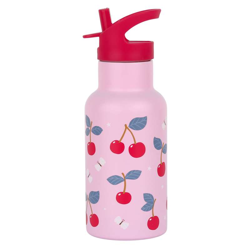 A Little Lovely Company Ståldrikkedunk - 350ml - Cherries