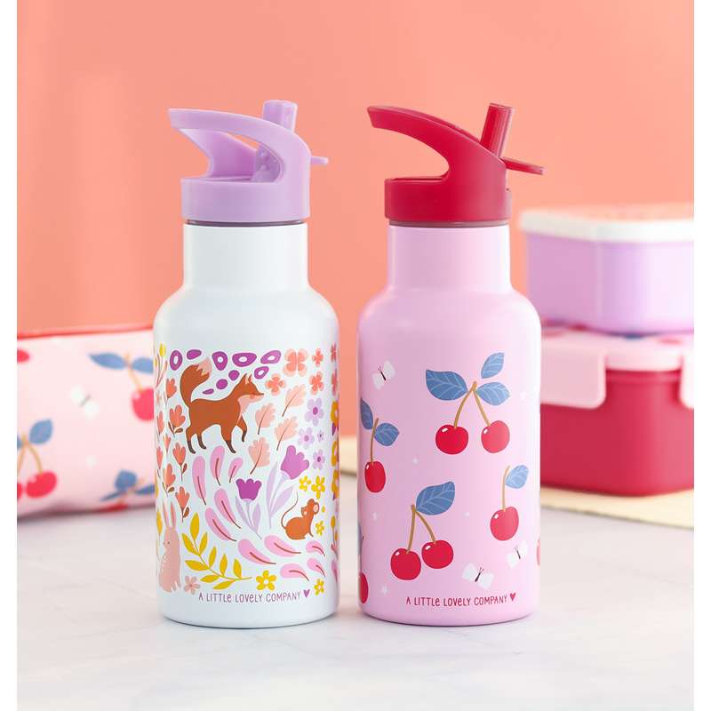 A Little Lovely Company Ståldrikkedunk - 350ml - Flower Garden