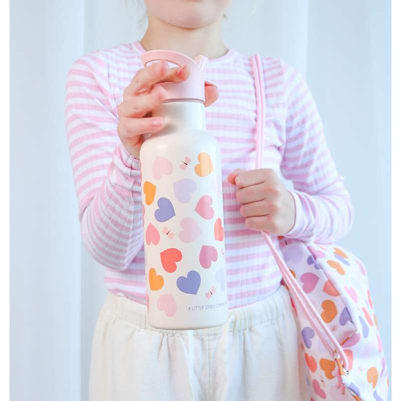 A Little Lovely Company Termo Ståldrikkedunk - XL - 500ml - Hearts