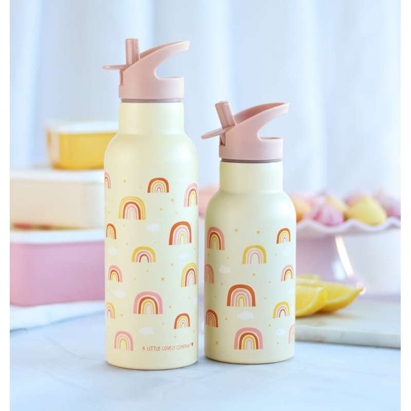 A Little Lovely Company Ståldrikkedunk - XL - 500ml - Rainbows
