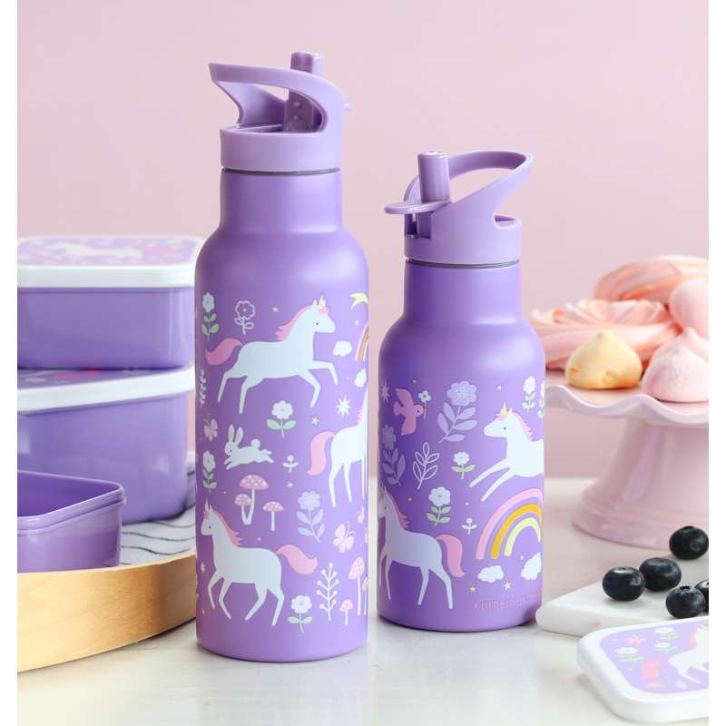 A Little Lovely Company Ståldrikkedunk - XL - 500ml - Unicorn Dreams