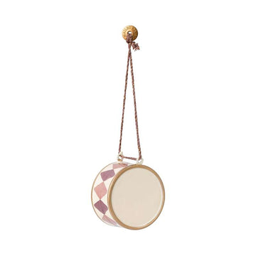 Maileg Juleornament - Metal - Tromme - Stor - Lys Lilla
