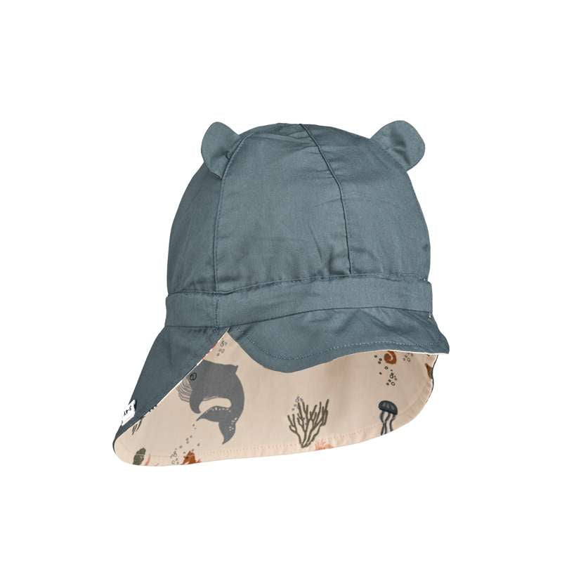 Liewood Gorm Vendbar Solhat m. Ører - Hør - Sea Creature/Sandy