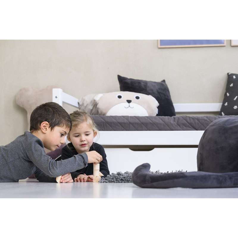 Hoppekids Quiltet Betræk til Madras - 9 cm. - Flere Størrelser - Granite Grey
