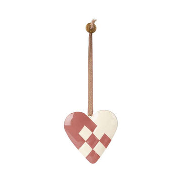 Maileg Juleornament - Metal - Hjerte - Stor - Lys Lilla